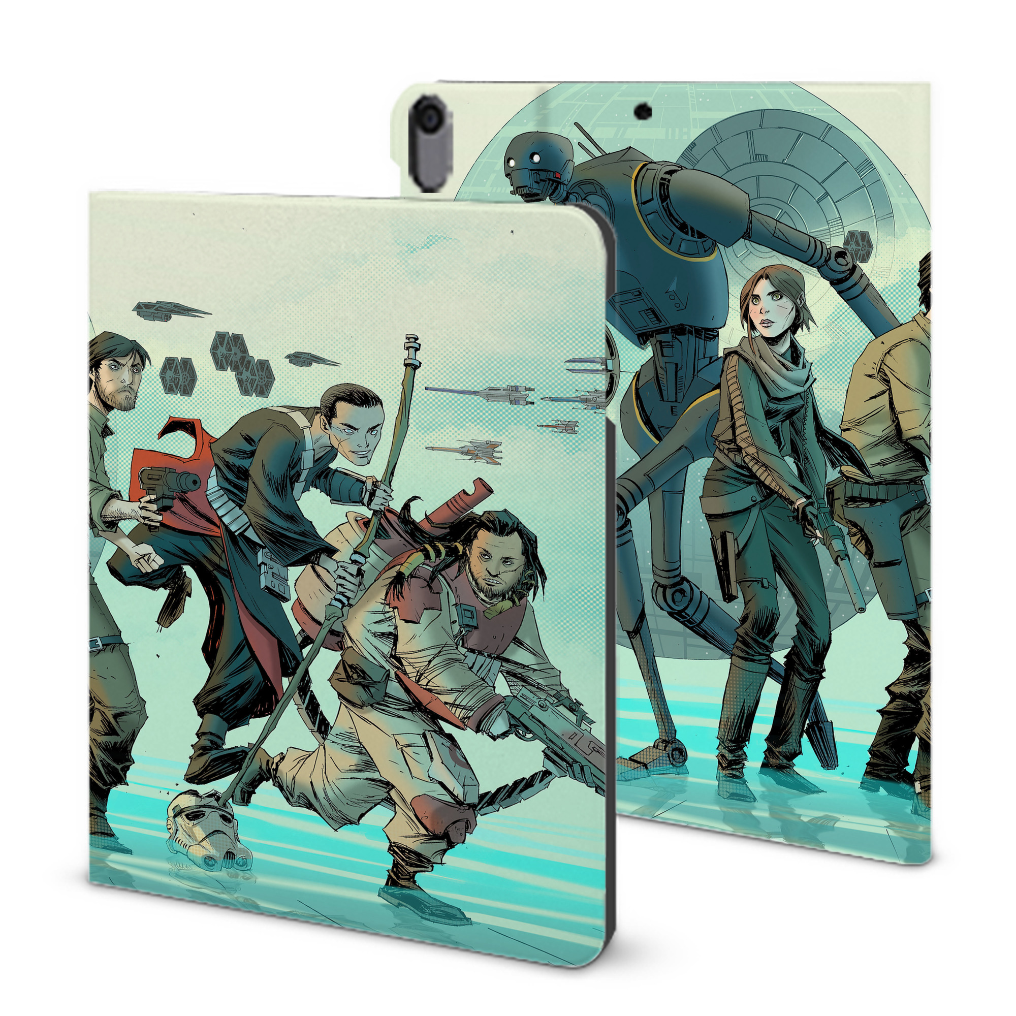 （画像用） スター・ウォーズ Star Wars IPad ケース ブック型 PUレザー TPU 耐衝撃 軽量 薄型 ペン収納なし 全面保護 IPad 各モデル対応